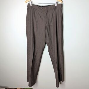 AXIST Essentials Men's Chocolate Brown Straight Leg Pinstripe Dress Pants 34x32